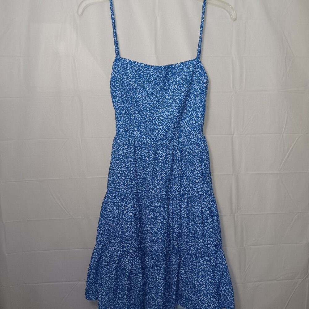 HELLO MOLLY SPAGHETTI STRAP FLORAL OPEN BACK TIERED DRESS